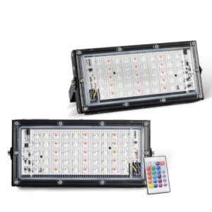 RGB LED Flood Light- Remote Controlled IP66 Waterproof Landscape and Outdoor Lighting (50W, AC220V)